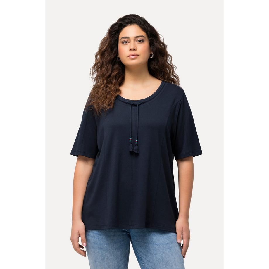 Ulla Popken Felpa Collo Alto Fascia Decorativa Mezze Maniche  