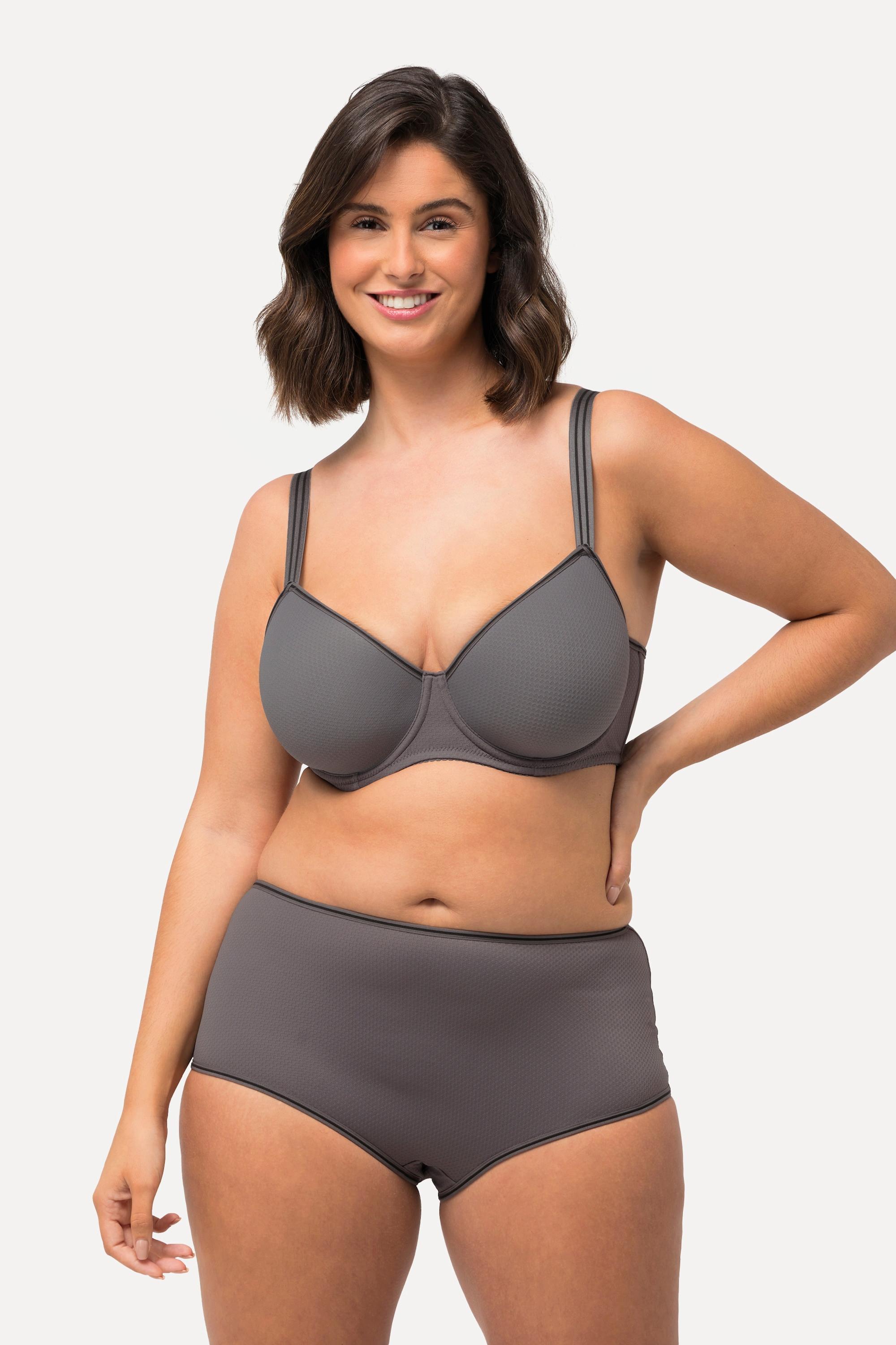 Ulla Popken  Bügel-BH, Jacquard-Muster, Spacer-Schale, Cup C - D 