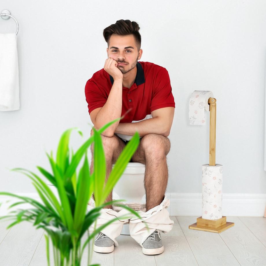 B2X Porta carta igienica in bambù da appoggio  