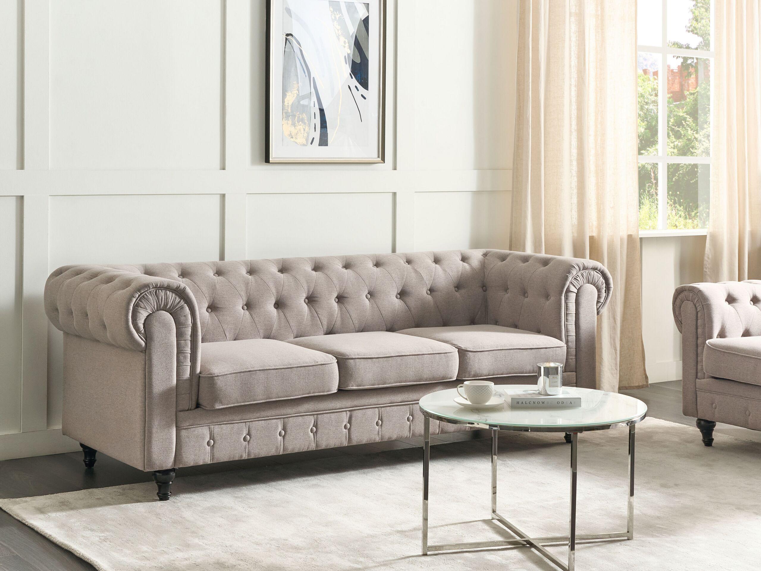 Beliani Canapé 3 places en Polyester Moderne CHESTERFIELD  