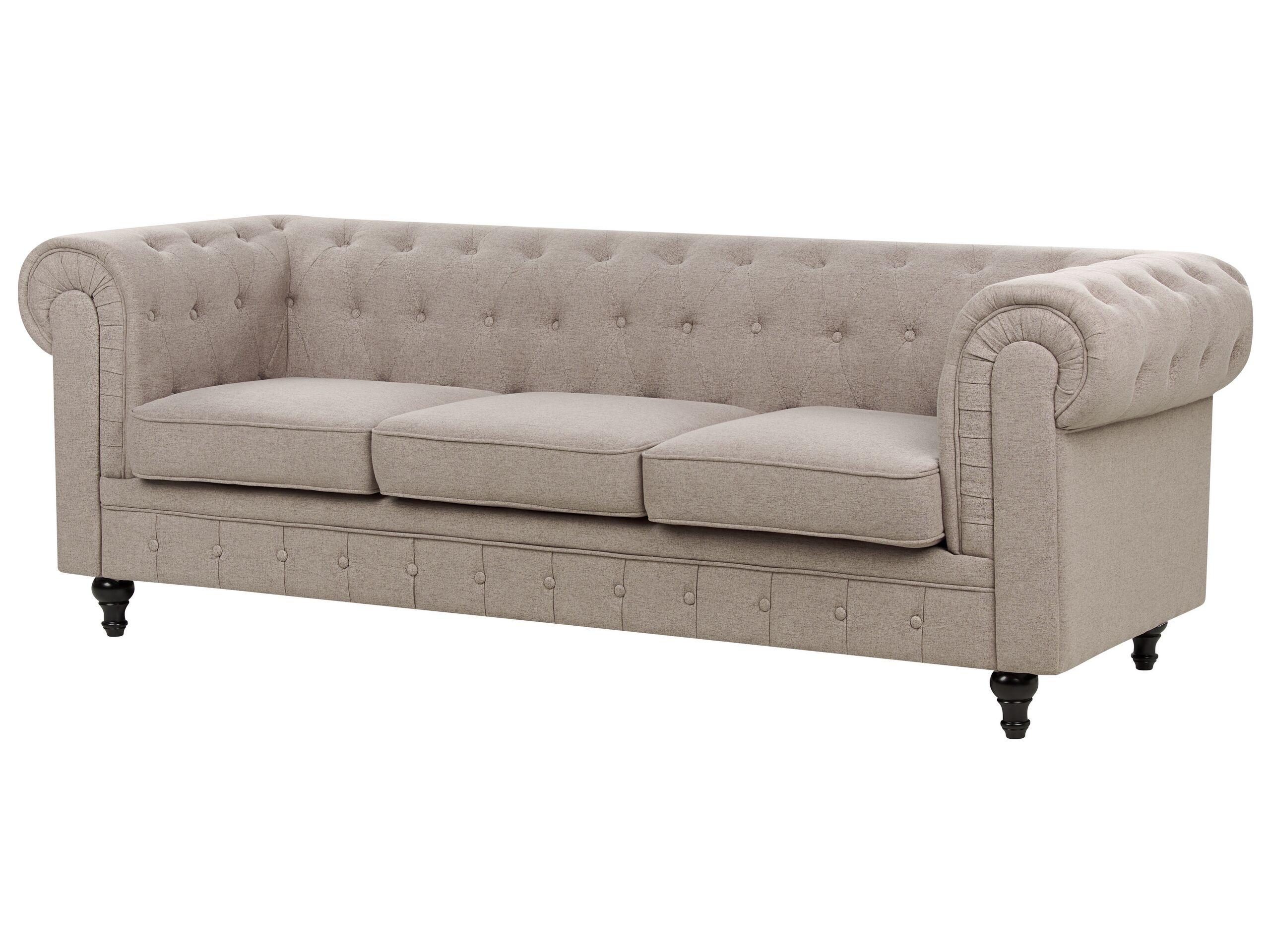 Beliani Canapé 3 places en Polyester Moderne CHESTERFIELD  