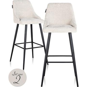 Chaise de bar Brooke crème 109 (lot de 2)