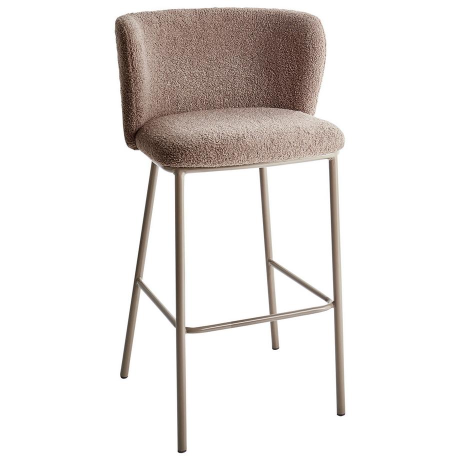 Beliani Set mit 2 Barstühlen aus Bouclé Modern MINA II  