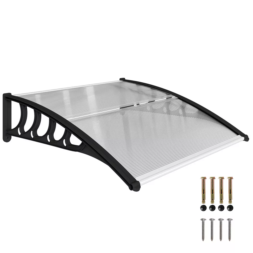 Toldo para porche Outsunny puerta delantera 103x96,5x27cm con protección UV para exterior