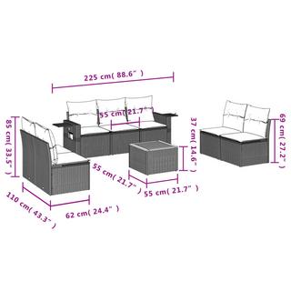 VidaXL Garten sofagarnitur poly-rattan  