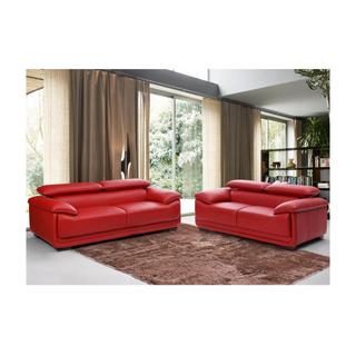 Vente-unique Ledersofa 2Sitzer MACELO  