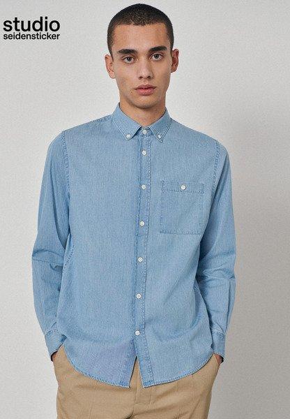 Image of Denimhemd Regular Fit Langarm Uni Herren Hellblau S