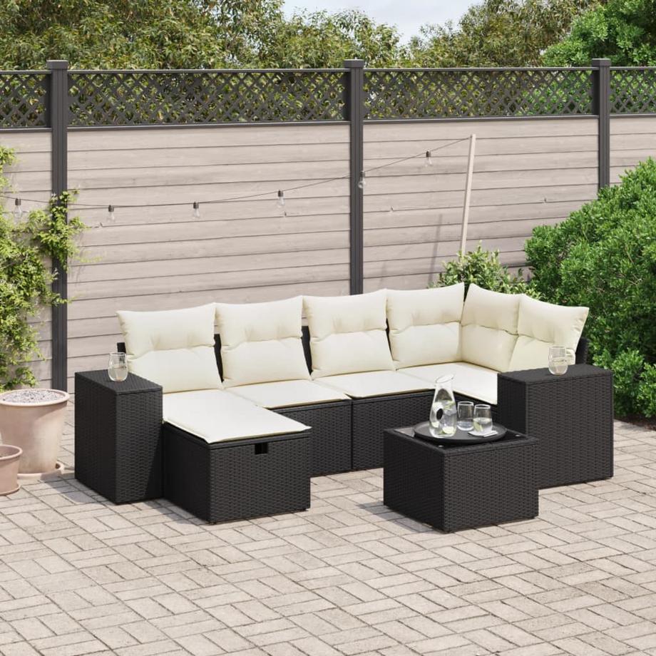 VidaXL Ensemble de canapés de jardin rotin synthétique  