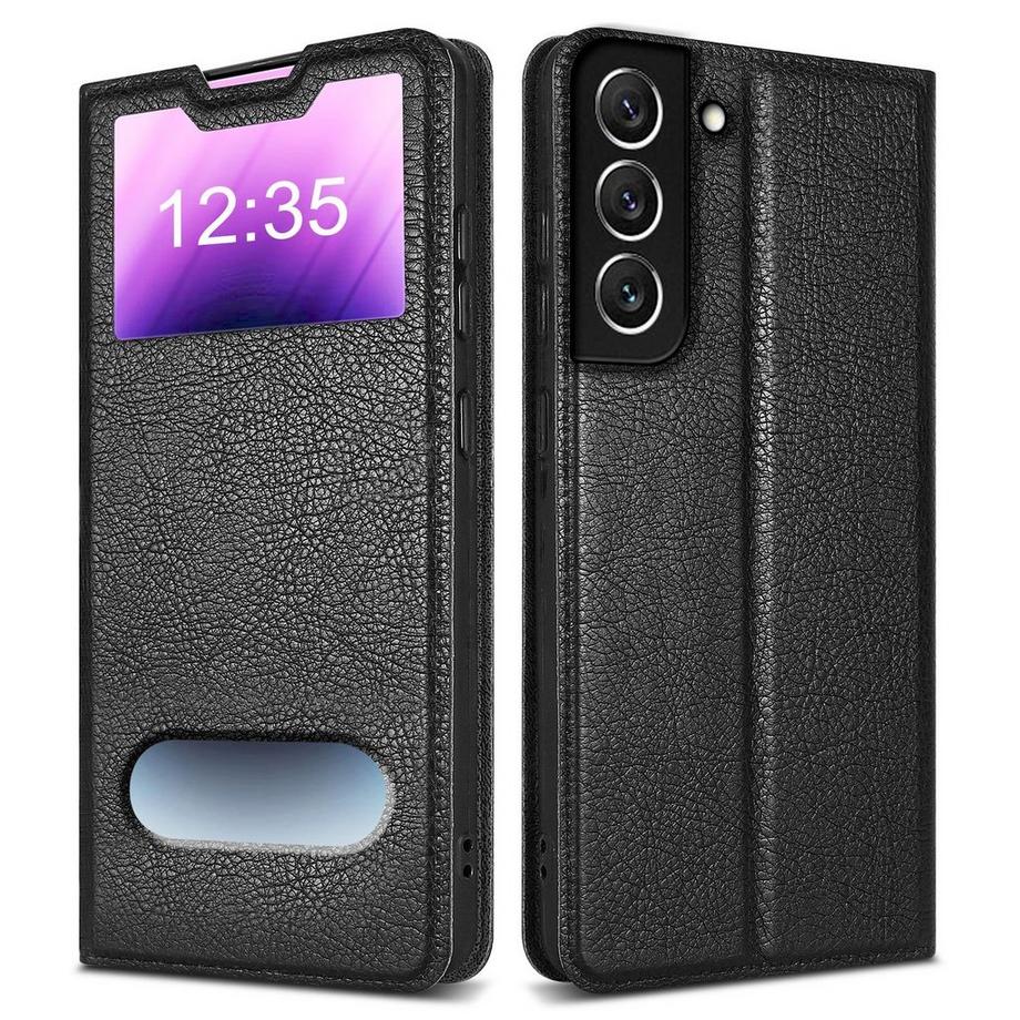 Cadorabo  Hülle für Samsung Galaxy S22 Magnetverschluss, 2 Sichtfenstern 