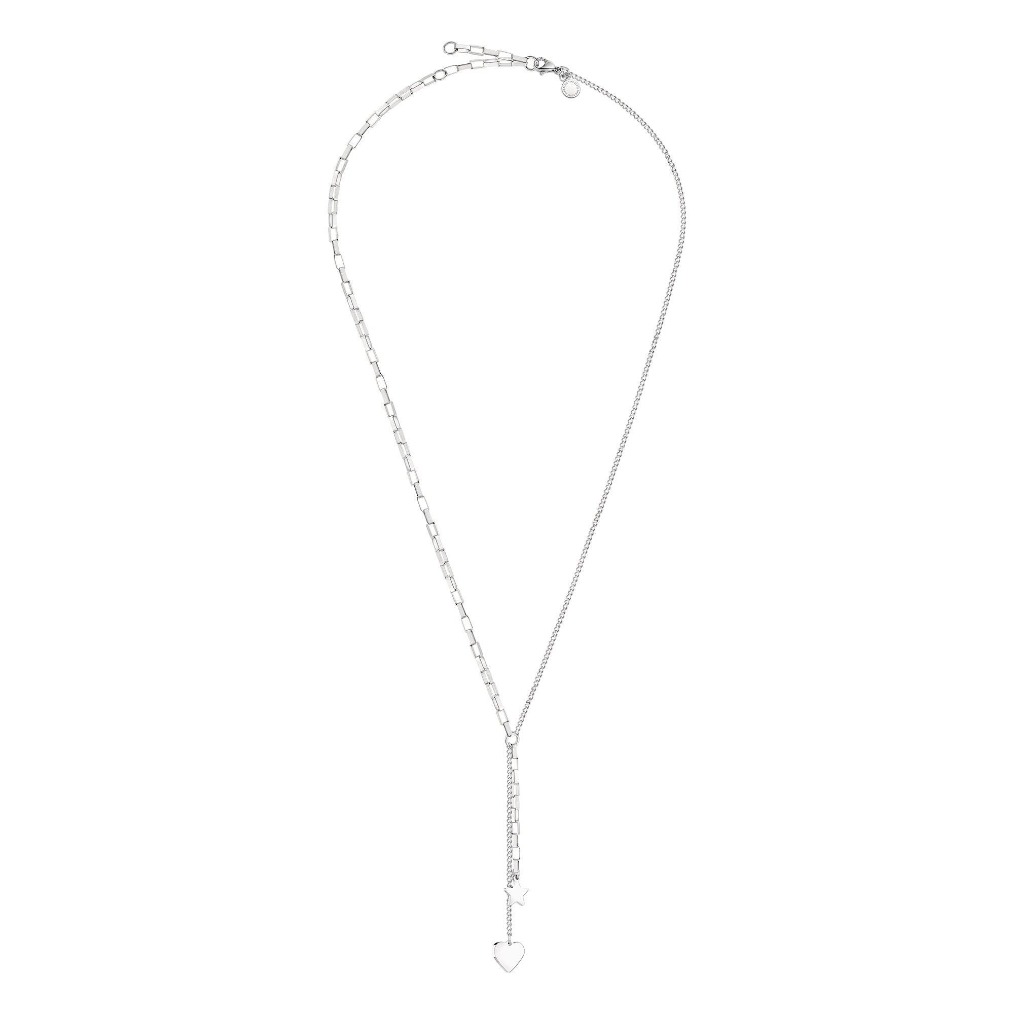 Image of Halskette Mit Herz- Und Stern-anhänger Damen 53cm