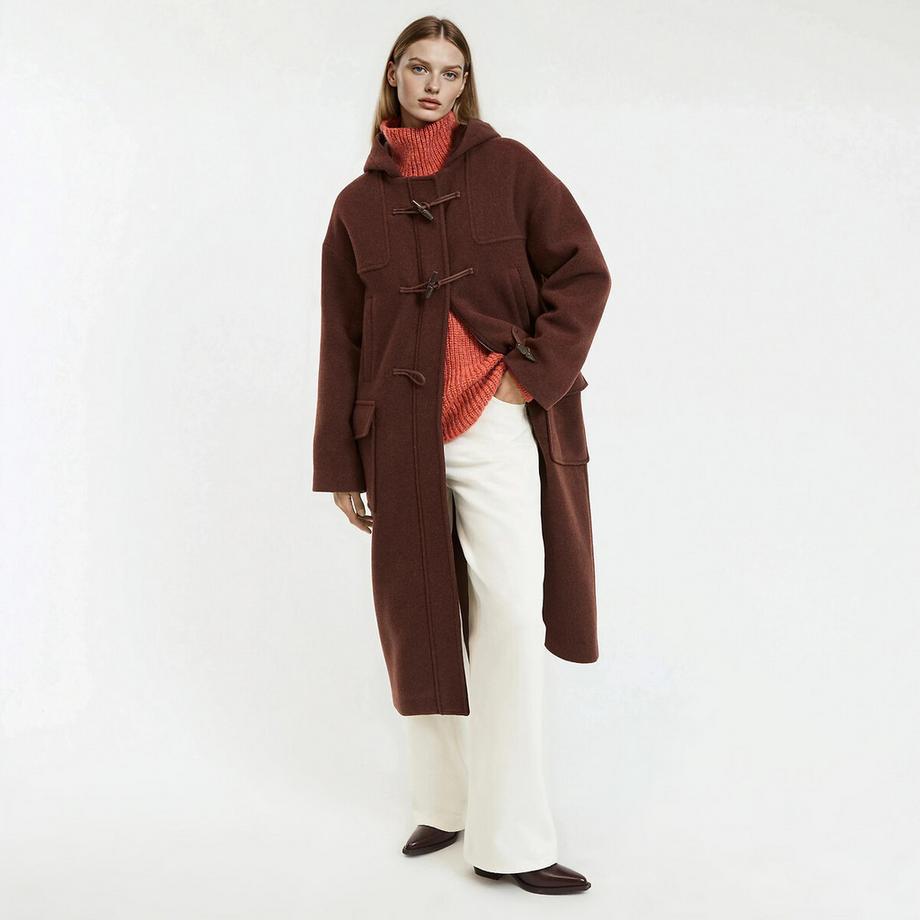 Duffle-coat long à capuche