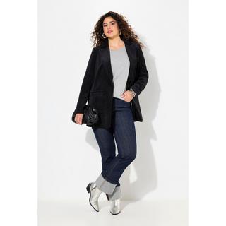 Ulla Popken  Jean Mary en denim extensible, jambe large avec revers à la base 