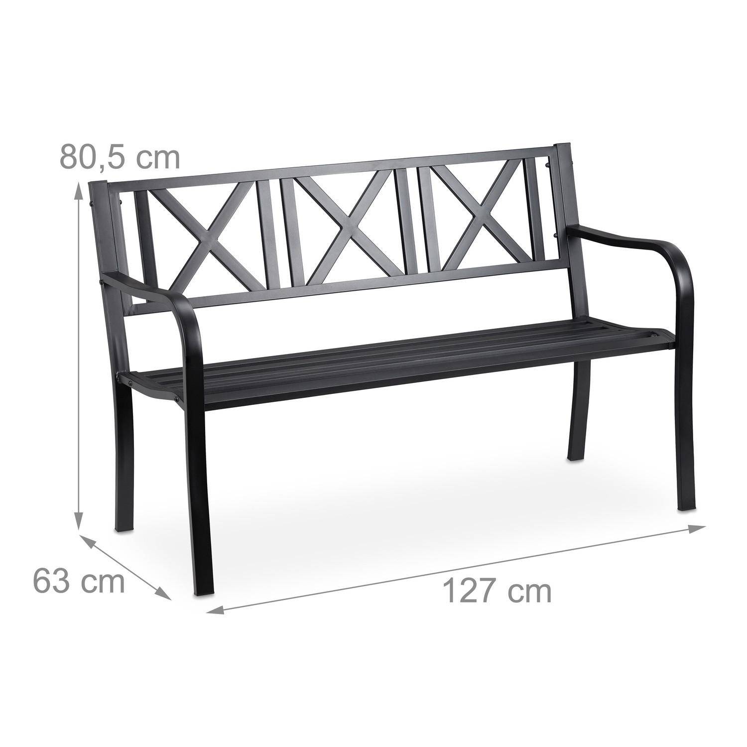 Northix Panchina da giardino in metallo  