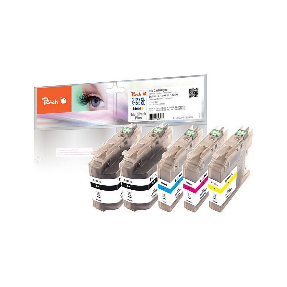 Peach  Tinte Brother LC-127XLCombi Pack + 2x bk 20ml, je 1x c, m, y 14ml 