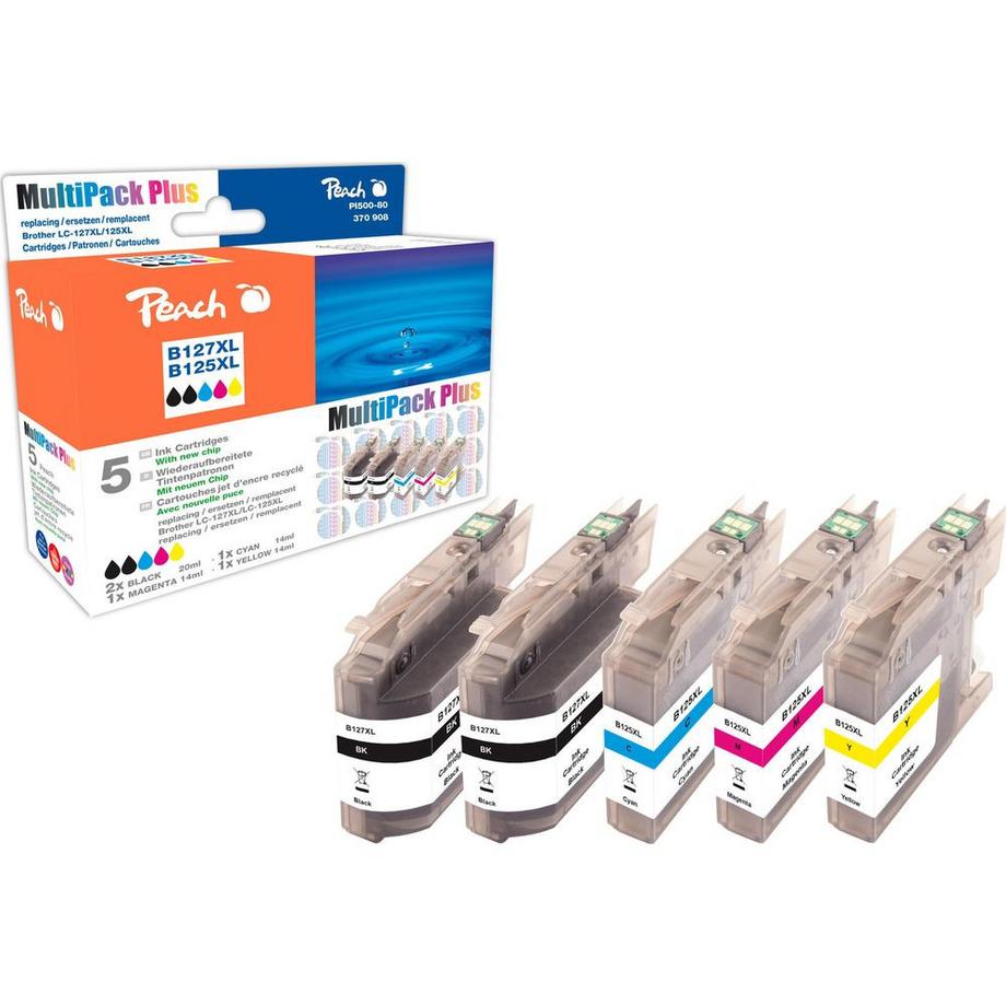 Peach  Tinte Brother LC-127XLCombi Pack + 2x bk 20ml, je 1x c, m, y 14ml 