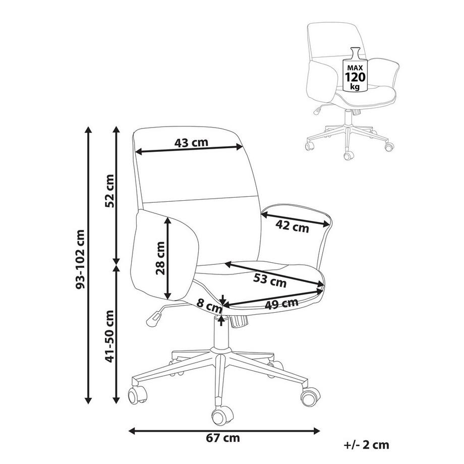 Beliani Chaise de bureau en Tissu Moderne RAVISHING  
