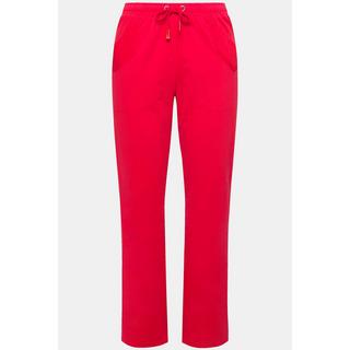 Ulla Popken  Pantaloni di felpa modello Ruby dal taglio dritto con cintura elastica e laccetto 