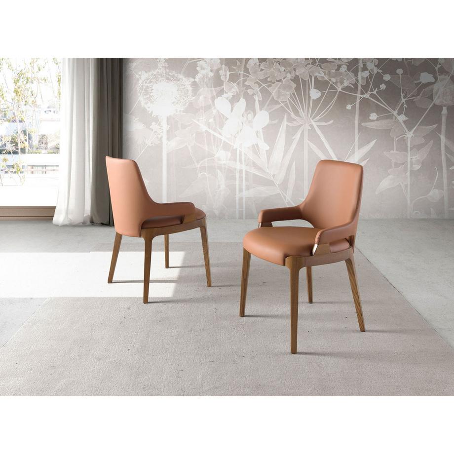 ANGEL CERDA Sedia in similpelle marrone  