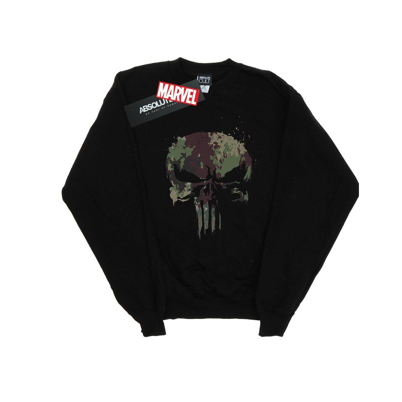 Image of The Punisher Tv Series Camo Skull Sweatshirt Damen Schwarz M