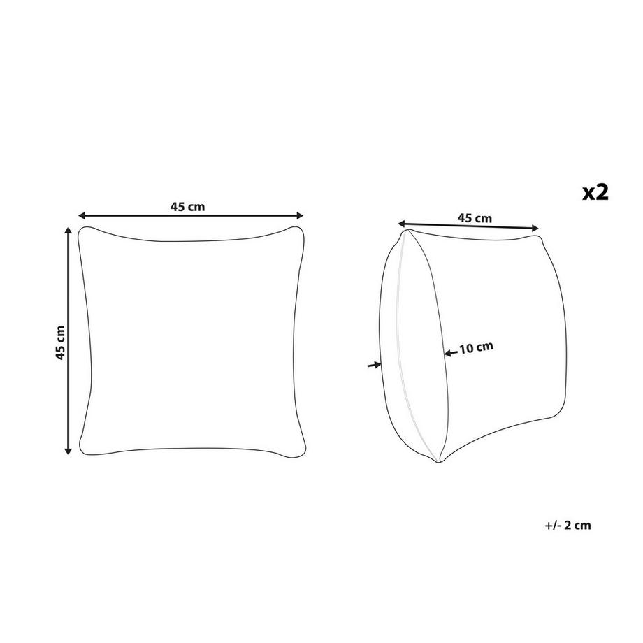 Beliani Lot de 2 coussins décoratifs en Fourrure synthétique Moderne PUMILA  