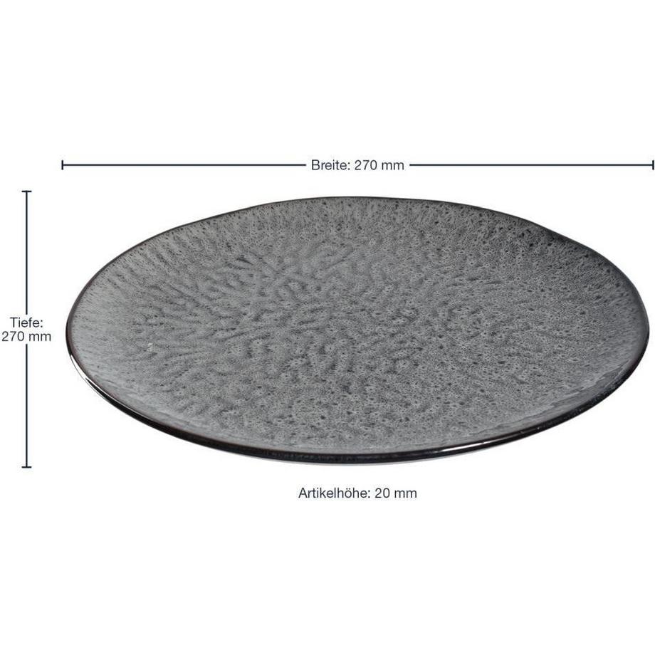 LEONARDO Speiseteller Matera Ø 27 cm, 6 Stück, Anthrazit  