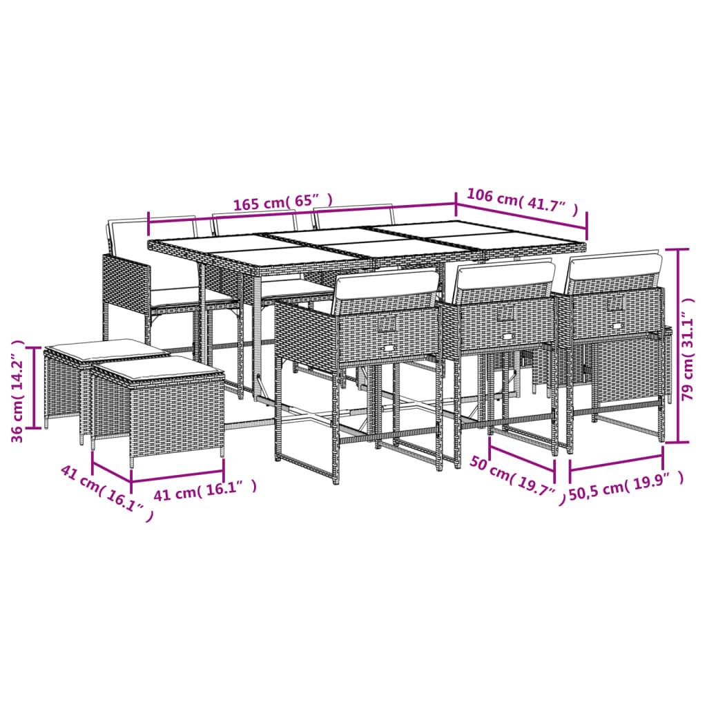 VidaXL Garten essgruppe poly-rattan  