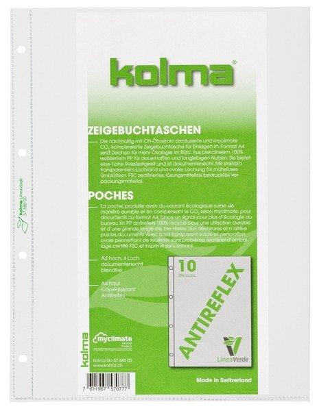 Kolma KOLMA Zeigebuchtaschen LineaVerde A4 57.880.00 transp.,CopyResistant 100 Stk.  