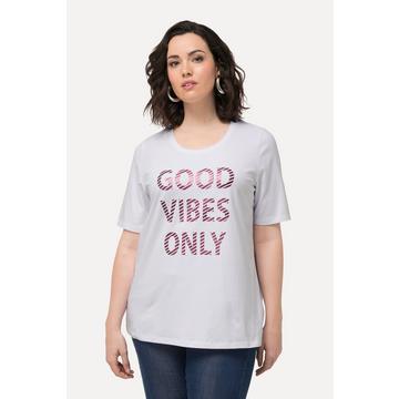 T-shirt con mezze maniche, scollo a girocollo e "Good Vibes Only"