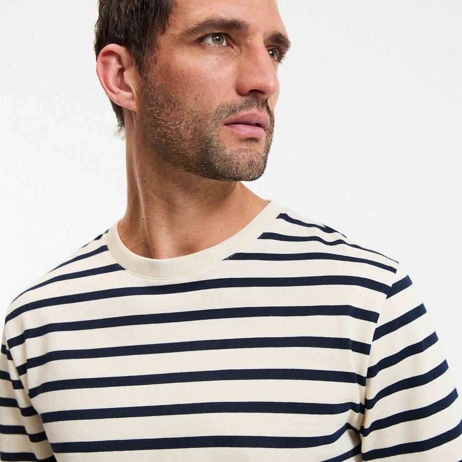 La Redoute Collections T-shirt Manches Longues Col Rond Rayé  