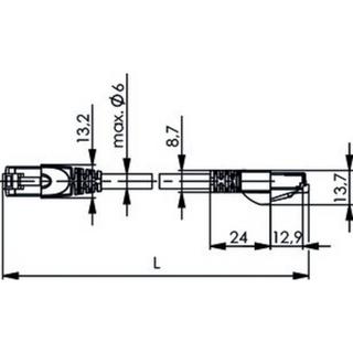 Telegärtner  Câble patch Cat.6A(IEC) MP8 FS 500 LSZH-50.0 m 