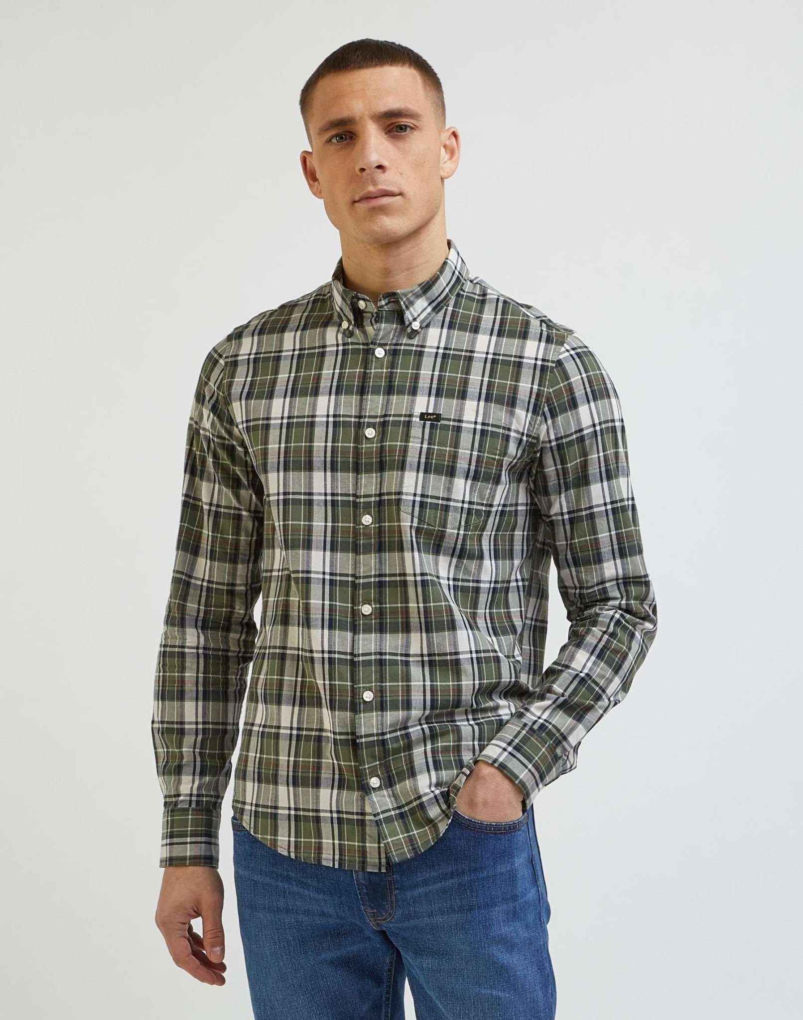 Image of Hemden Button Down Herren Grün M
