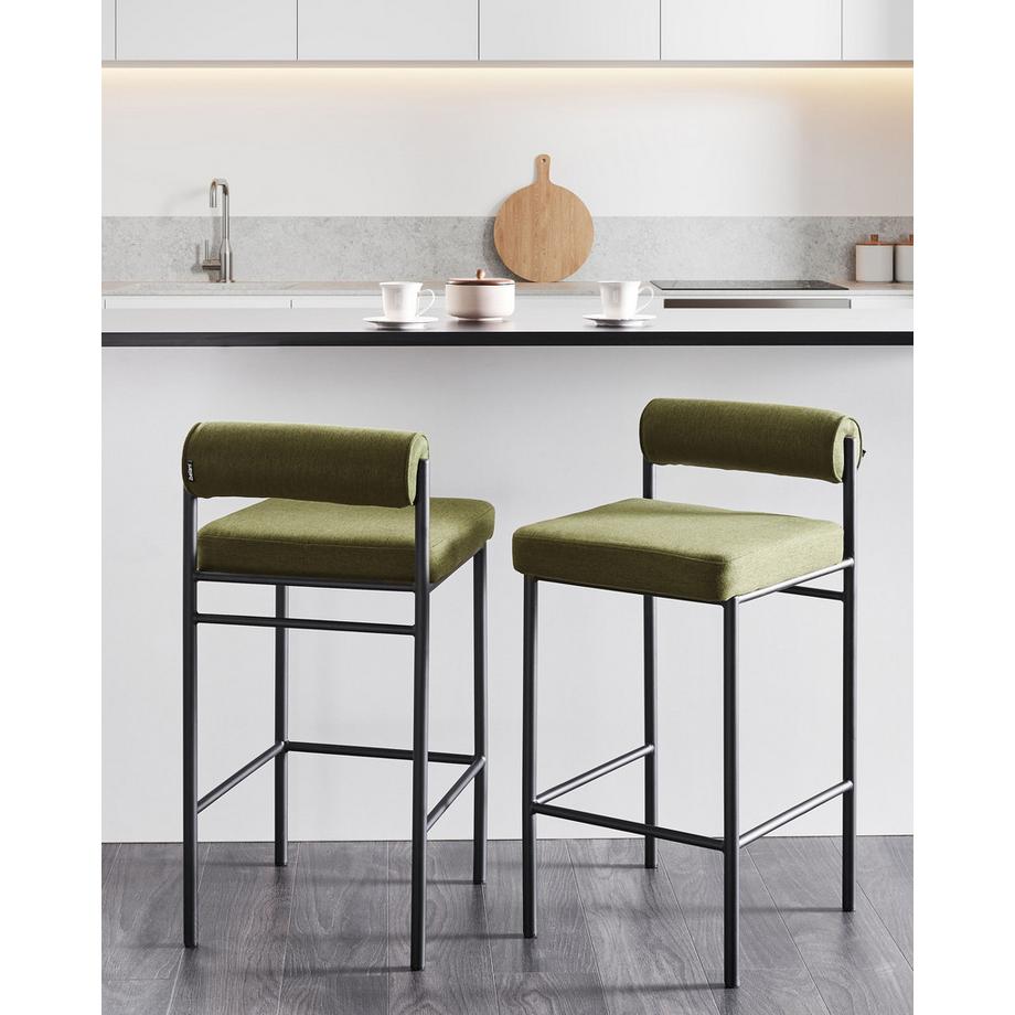 Beliani Set di 2 sedie alte en Tessuto  AMAYA  