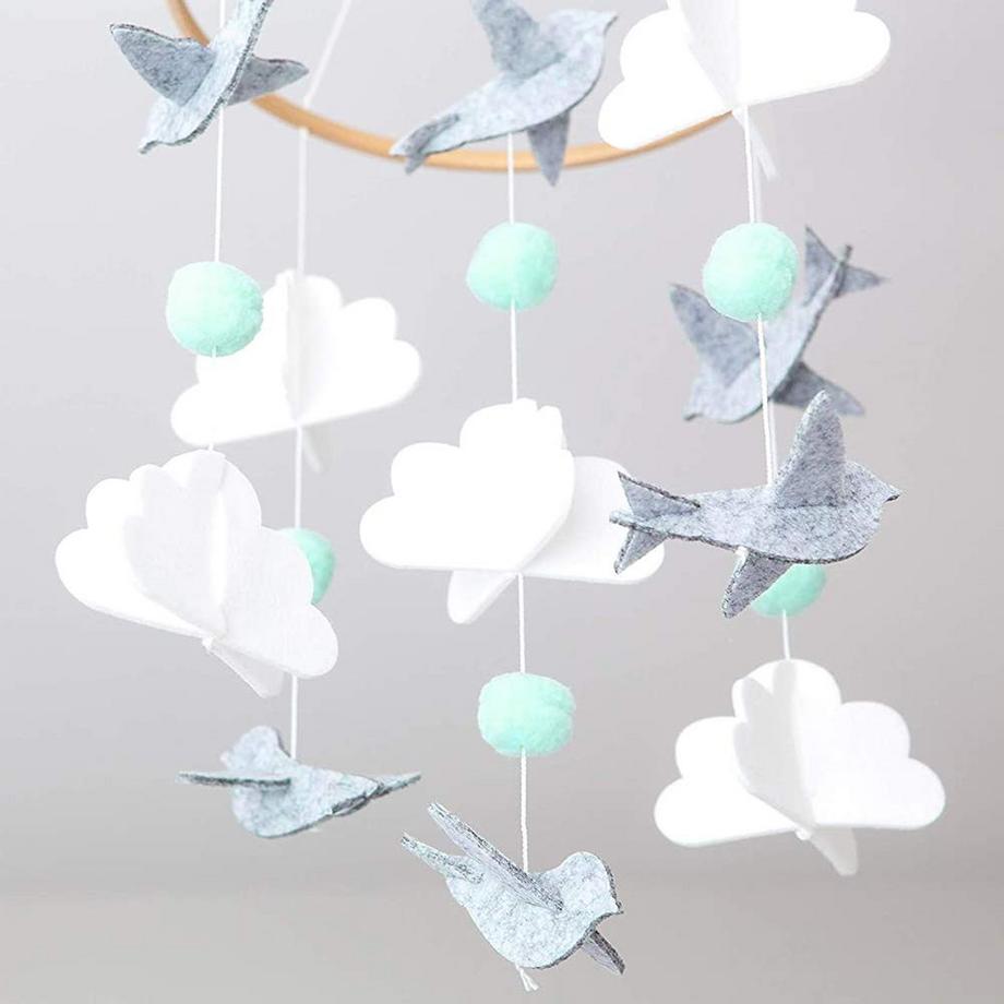 Activity-board  Mobiles Baby-Windspiel, mobile Babybett-Glocke Holz 