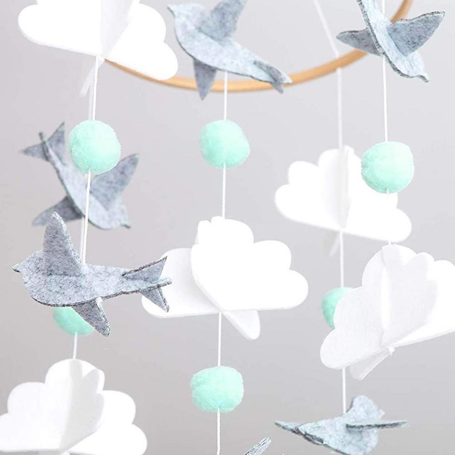 Activity-board  Mobiles Baby-Windspiel, mobile Babybett-Glocke Holz 