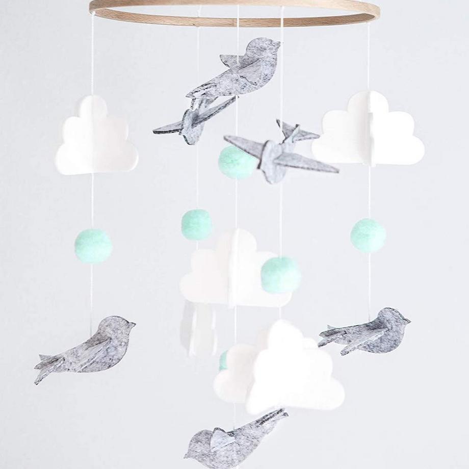 Activity-board  Mobiles Baby-Windspiel, mobile Babybett-Glocke Holz 