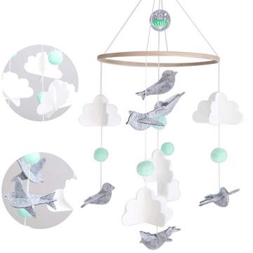 Carillon mobile pour bébé, cloche mobile pour lit de bébé en bois