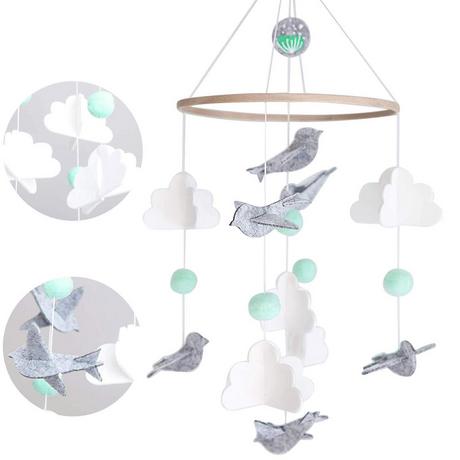 Activity-board  Mobiles Baby-Windspiel, mobile Babybett-Glocke Holz 