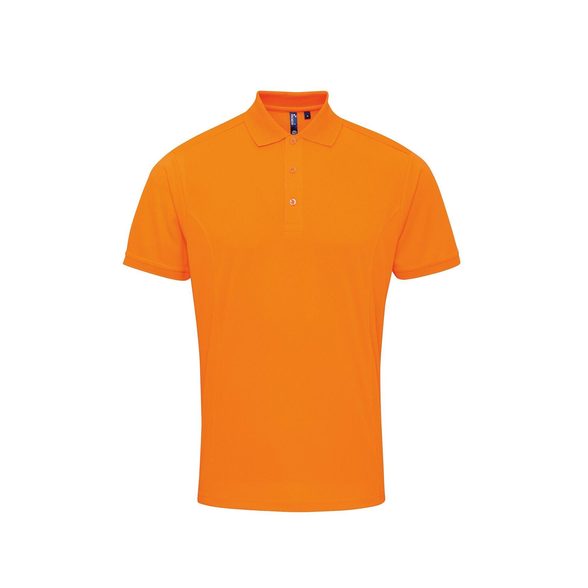 Image of Coolchecker Pique Kurzarm Polo Tshirt Herren Orange M