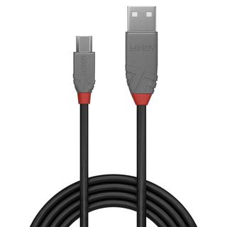 LINDY  36731 USB Kabel 0,5 m USB 2.0 USB A Micro-USB B Schwarz, Grau 