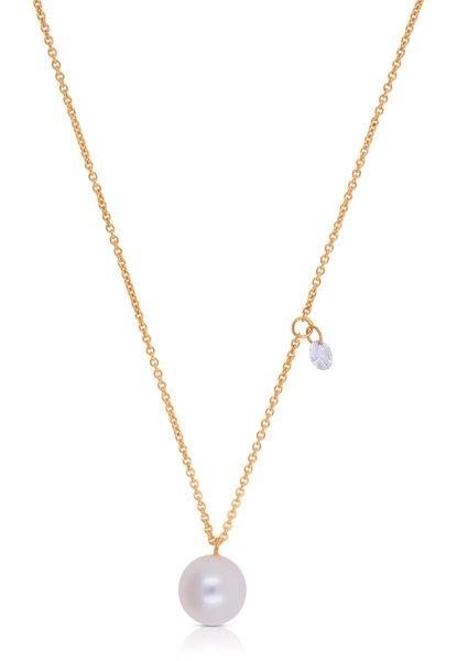 MUAU Schmuck  Collier or rose 750 perle Akoya 5.5-6mm diamant 0.06ct. 