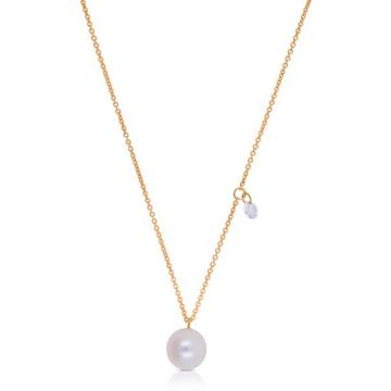 Collier Roségold 750 Akoya Perle 5.5-6mm Brillant 0.06ct.