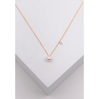 MUAU Schmuck  Collier or rose 750 perle Akoya 5.5-6mm diamant 0.06ct. 