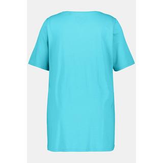 Ulla Popken  T-Shirt, Zierfalten, A-Linie, Rundhals, Halbarm, Modal 