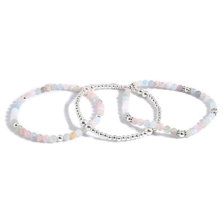 Balibay  Daria armbänder als Bundle mit Morganit & Silber 