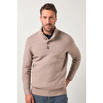 Stricktroyer, CashmereTouch Strukturstrick, Knopfkragen, bis 7 XL