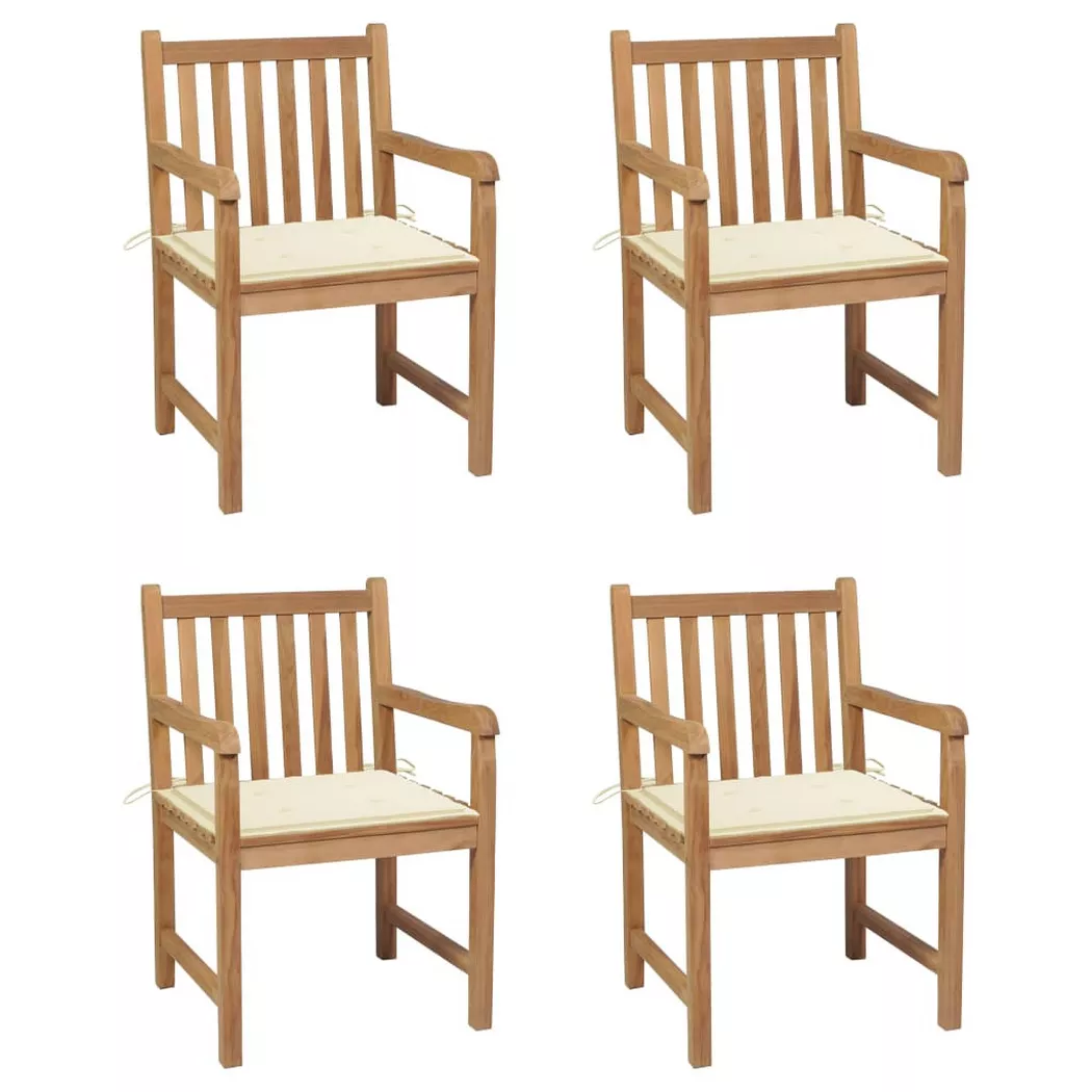 VidaXL - Gartenstuhl holz, One Size, Light Beige
