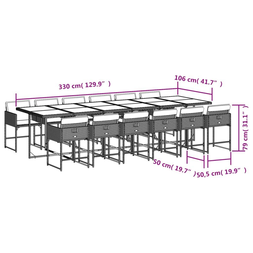 VidaXL Ensemble de salle à manger de jardin rotin synthétique  