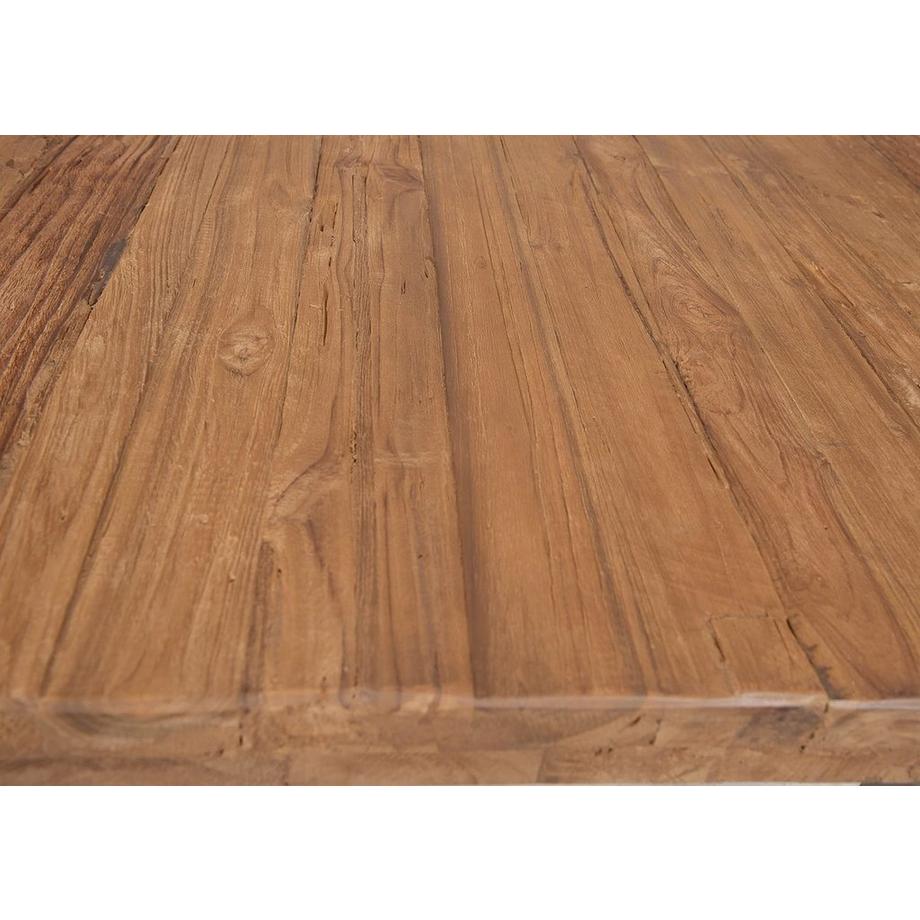 mutoni Table 240x100 cm - teck recyclé naturel - métal noir antique  