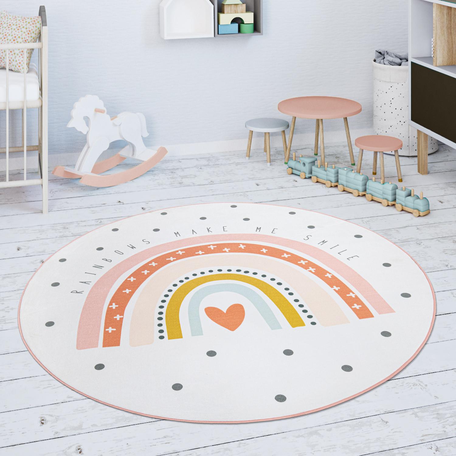 Paco Home Kinderteppich Teppich Regenbogen Herz Motiv  