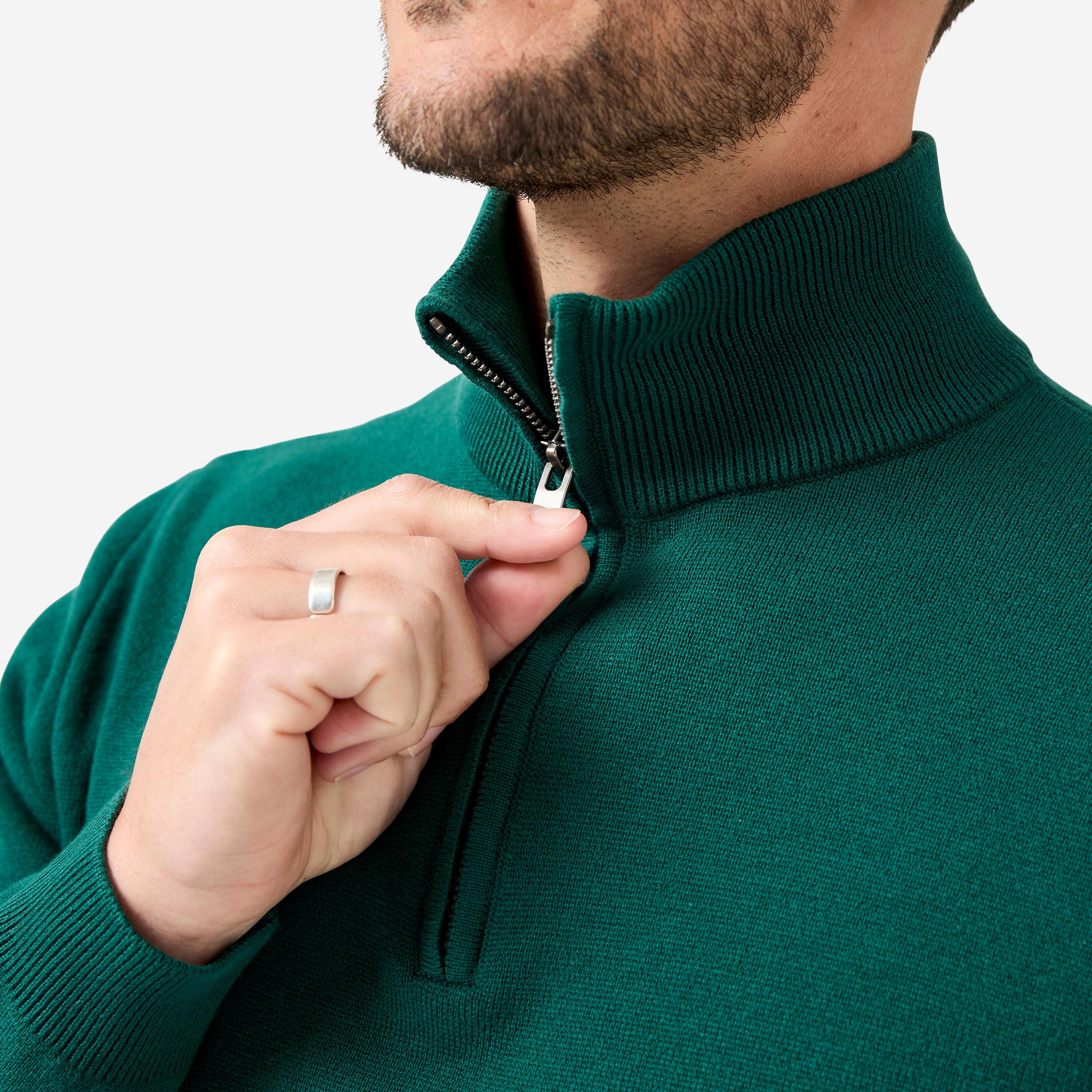 INESIS  Pull golf homme 1/2 zip coton 